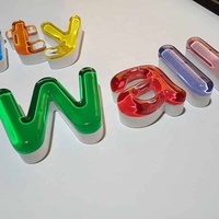 Lettres en acrylique LED colorées personnalisées, logo lumineux pour la décoration de boulangerie, glacier et café