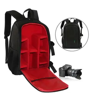 कैमरा बैग बैग, विरोधी चोरी और निविड़ अंधकार कैमरा बैग फोटोग्राफरों के लिए, अप करने के लिए फिट 15 "लैपटॉप वर्षा कवर के साथ, काले