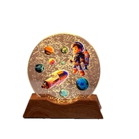 Boule de cristal artisanale en verre avec gravure laser 3D pour décoration cadeau