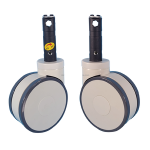 125mm Central Lock <span class=keywords><strong>Caster</strong></span> TPU Rodas Duplas Rodízio para Mobiliário Médico Cama Hospitalar Maca Rodízio Rodas - Product Image 6
