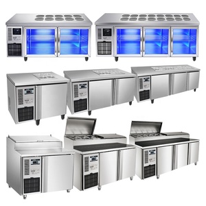LVNI 1.5m 1.8m Open <strong>Top</strong> Commercial Counter Salad bar <strong>Fridge</strong> Prep <strong>Table</strong> With GN Pans - Product Image 6