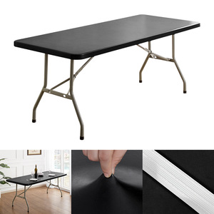 Mantel ajustable dorado para mesa rectangular, cubierta elástica plegable para mesa, resistente al agua, reutilizable para exteriores - Product Image 6