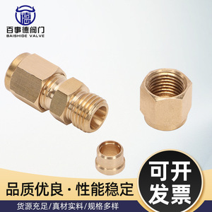 Single Ferrule Brass Pipe Connector Marine Straight Terminal with Thickened Copper External Thread Metal Adapter & Connector - Product Image 2
