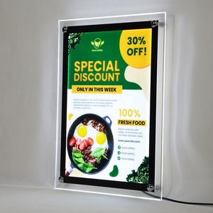 A1 A2 Acrylic Frame Ultra Slim High Brightness Hanging Indoor Rectangle Wall Light Box Food <strong>Electric</strong> Display Restaurant Led Menu - Product Image 2