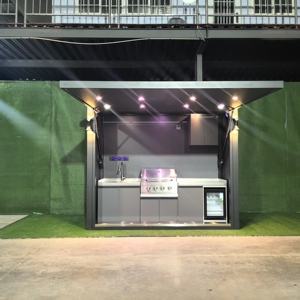 Ensemble de <span class=keywords><strong>cuisine</strong></span> extérieure pour barbecue, cuisines extérieures Kamado avec grill, ensemble complet refermable et sécurisé - Product Image 6