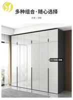 Armoire de chambre à coucher design avec vitrine haute brillance, variété de rangements et combinaisons de couleurs stratifiées