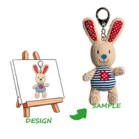 Porte-clés en peluche super doux personnalisable avec design brodé - Accessoire de porte-clés
