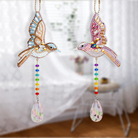 Diamant peinture cristal pendentif oiseau papillon fenêtre vent carillon glands pendentif ornements muraux vacances décor à la maison bricolage artisanat