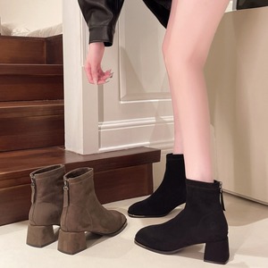 Fashion Women's Classic Formal Ankle Booties Chunky Square Heel Waterproof Anti-Slippery Arch Support PU Leather Outdoor <b>Boots</b> - Product Image 6