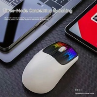 Souris de jeu Attack Shark X5 Tri-mode avec éclairage RVB, 49g, légère, exquise, petite et portable pour ordinateur portable