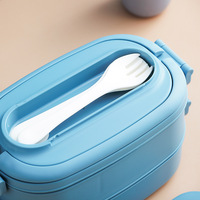 Récipients à deux couches de haute qualité Eco hermétique avec couvercle Récipient de stockage des aliments de cuisine Boîte à lunch avec couvercle