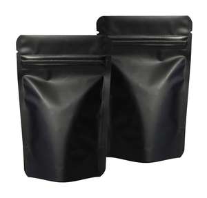 Bolsa de pie de almacenamiento de papel de aluminio negro mate de color de alta calidad bolsa de plástico de grado alimenticio con embalaje de cremallera para la industria - Product Image 1