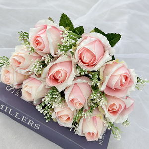 Bouquet di 11 Rose Artificiali, <span class=keywords><strong>Fiori</strong></span> di Seta <span class=keywords><strong>per</strong></span> <span class=keywords><strong>Sposa</strong></span>, Decorazioni <span class=keywords><strong>per</strong></span> Matrimoni e Hotel - Product Image 6