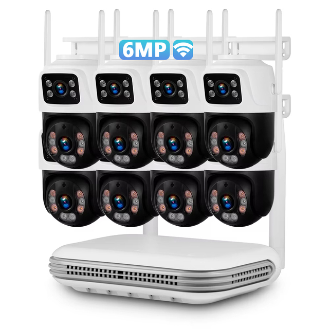 KERUI 6MP 8CH Cameras NVR System IP WIFI Surveillance Dual Lens Network Camera NVR Set Monitor Home Security CCTV System Iscee