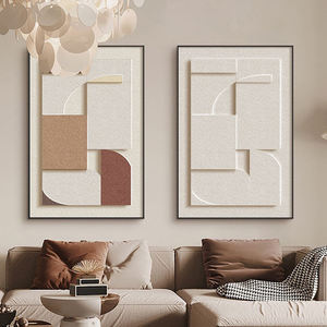 Opera d'Arte Moderna con Linee Geometriche Astratte, Decorazione Murale per la Casa, Pittura a Rilievo Stereoscopica 3D Fatta a Mano, Quadro Decorativo Minimalista - Product Image 1