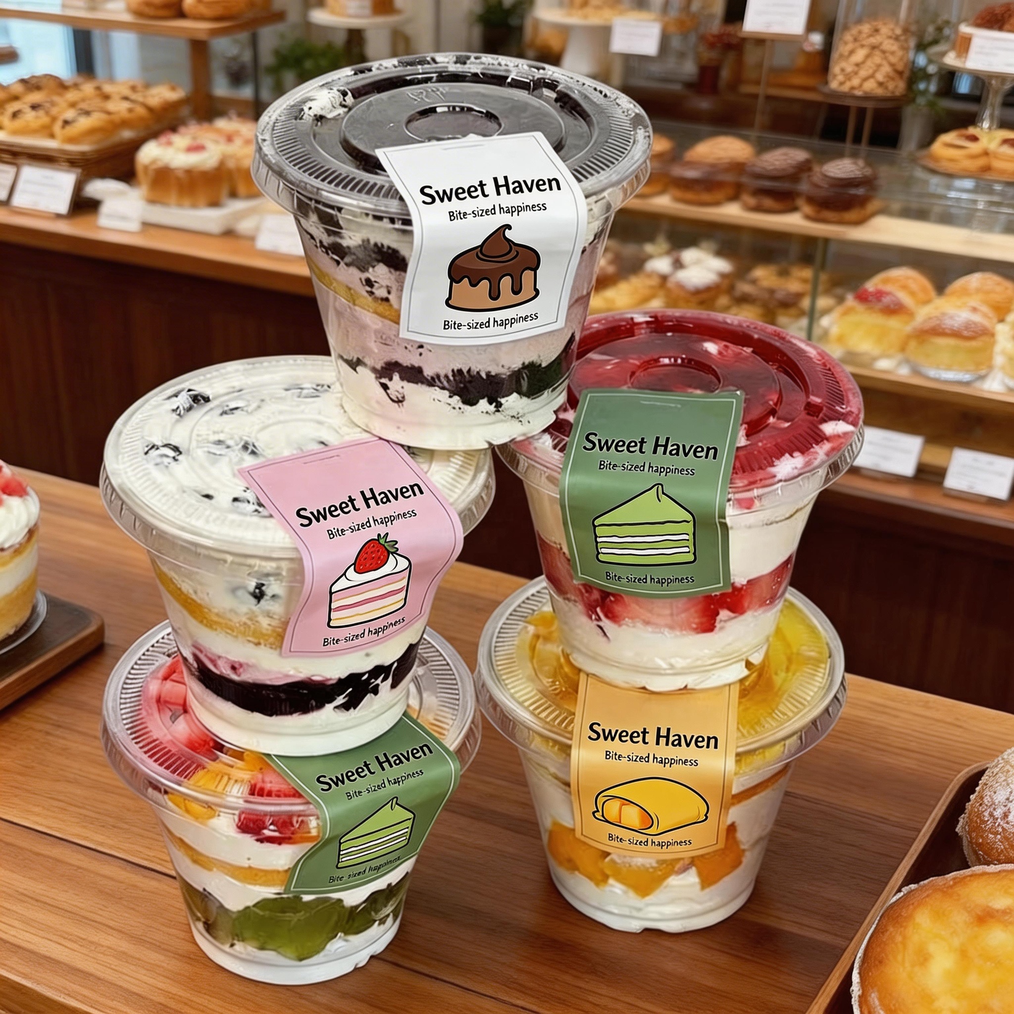 Custom Self Adhesive Package Labels Roll Printed Stickers Waterproof Ice-cream Cup Bottle Food Safety Label for Food Packaging