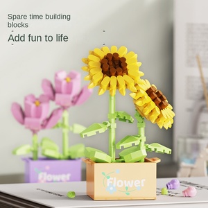 Blocs de construction à injection BLUE DIAMOND, panier de fleurs préservées, ornements, bouquet de roses, jouets éducatifs d'assemblage pour enfants, filles - Product Image 4