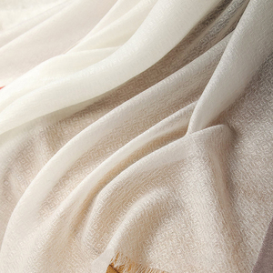 Thiết Kế Mới Mỏng Cừu Len Khăn Kim Cương Kết Cấu Màu Sắc Cạnh Phụ Nữ Dài Len Khăn Lụa Khăn Choàng - Product Image 3