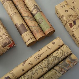 Papel de regalo Kraft personalizado OEM, superventas, mapa del mundo, hojas de papel de envoltura de la Torre <span class=keywords><strong>Eiffel</strong></span>, rollo de embalaje al por mayor - Product Image 2