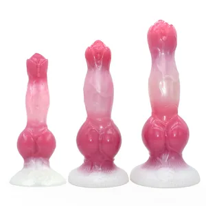 Silicone Big Dog Knot Dildo Fantasy Animal Penis G spot Stimulate Anal Butt Plug Dildo Sex Toys For Women Available Three Sizes