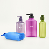 Bouteille vide personnalisée en PET dépoli marron, rose, gris, 8oz, 250 ml, 350 ml, 12oz, 500 ml pour shampoing et après-shampoing