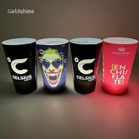 Toptan yeniden kullanılabilir plastik LED ışık fincan aydınlık yanıp sönen LED bardak içecekler gece için kulüp dekoru-parti Bar kullanımı