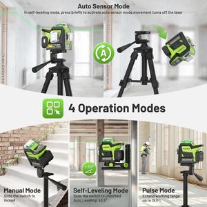 <span class=keywords><strong>Huepar</strong></span> HX03CG <span class=keywords><strong>3X360</strong></span> ° con pantalla LCD 12 líneas Nivel láser de haz verde 3D - Product Image 3