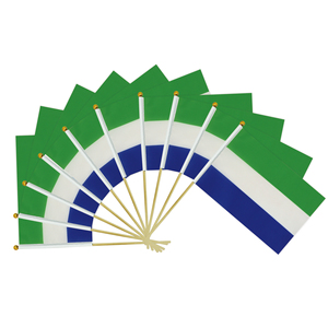 2024 Usine Offre Spéciale Sierra Leone Poteau en bois Drapeau agité à la main pour les vacances générales - Product Image 2