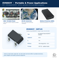 Transistor MOSFET à canal N 60V 3A SOT-23, niveau logique, faible RDS(on) 105 mΩ, équivalent au convertisseur DC-DC PMV37ENEA pour commande de moteur