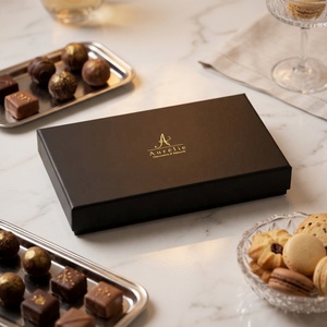 Eco-Friendly Recycled Materials Luxurious Custom-sized Chocolate Set in Rigid Kraft Paper <b>Box</b> - Product Image 2