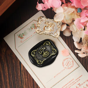 Suidis Série Antique Tampons à Cire Cachetée en Laiton Massif Finement Sculpté Style Rétro Européen Tête de Tampon Décorative - Product Image 4