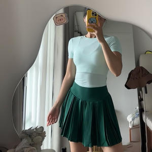 Camisetas de manga corta de <span class=keywords><strong>2</strong></span> piezas de verano para mujer, falda lisa de poliéster, ropa deportiva, chándal de tenis - Product Image 5