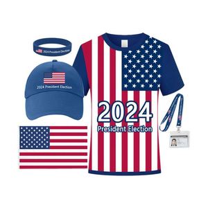 Cordons personnalisés en polyester imprimés avec logo US Gifts pour la promotion d'articles électoraux américains - Product Image 2