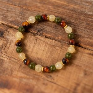 Tiger's Eye Citrine Green Treasure <b>Beaded</b> <b>Bracelet</b> For Women Menopause Support Natural Stone Jewelry Casual Wear - Product Image 4