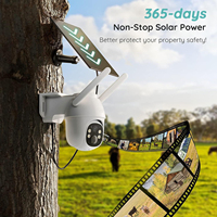Caméra de sécurité solaire blanche cellulaire 4G LTE extérieure avec résolution 2K 110 ° Caméra de chasse IP réseau en direct, aucun WiFi requis