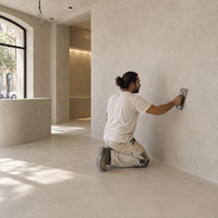 Microciment, revêtement mural et de sol sans joint, peinture décorative en béton pour intérieur, imperméable, finition lisse, salon, chambre, salle de bain