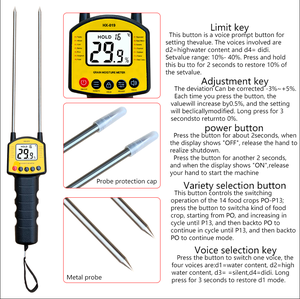 Medidor de humedad de grano Pantalla LCD portátil Medidor de humedad de grano para maní Soja Trigo Maíz Probador de humedad - Product Image 5