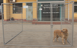 Cina ukuran kustom bubuk dilapisi kandang anjing luar ruangan logam besar kandang anjing rumah anjing - Product Image 3
