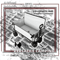 Portable multifonctionnel pliant en métal chariot à quatre roues Camping extérieur inclinable canapé siège enfants pliable panier