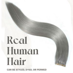 Cuticules brutes pour mèches de cheveux Remy, gris luxueux, 100% humaines, ultra-fines, russes, double tirage, trame invisible, sans perte de cheveux - Product Image 4