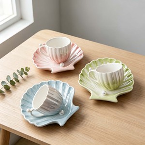 Service à café et à thé en porcelaine fine (Bone China) avec soucoupes et plateau à poignée, design minimaliste, coffret cadeau, pour les fêtes, du Ministère <span class=keywords><strong>de</strong></span> la Santé - Product Image 4