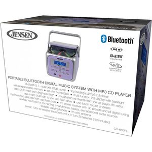 JENSEN เครื่องเล่นสเตอริโอแบบพกพาจอแสดงผล LCD Boombox สำหรับบลูทูธวิทยุ FM USB ช่องเสียบหูฟัง AUX-in เล่น MP3 CD-660 - Product Image 3