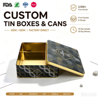 2020 Emballage cadeau de luxe Boîte en métal Boîtes à biscuits Mooncake