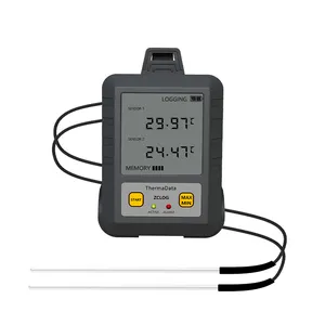 Alimentos Medicina Armazenamento Geladeira Temperatura Monitor Digital Dual Channel RTD Platinum Resistência Registrador De Dados De Entrada