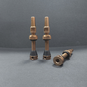 Válvula Presta de bicicleta sin cámara de 55mm de alta calidad, accesorio de aleación de aluminio marrón - Product Image 1