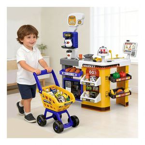 Carrito de Compras de Juguete, Supermercado, Caja Registradora, Escáner, Juego de Imitación de Mercado, Juego de Roles Educativo para Niños - Product Image 5