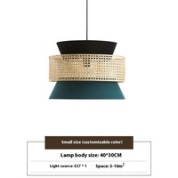 Lustre moderne en rotin de style japonais pour la maison avec base E26 pour le salon, l'hôtel et le restaurant