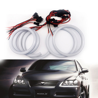 6Pcs Blanc LED Angel Eyes Coton Lumière pour Toyota Reiz Mark X 2004 2005 2006 2007 2008 2009 Halo Anneau Auto Phare Kits