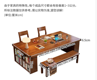 Bureau en bois massif avec étagère ouverte double face, table à manger en bois de frêne pour bureau à domicile
