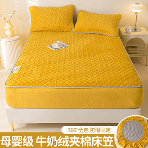 Couvre-lit en velours de taille personnalisée, drap-housse chaud et moelleux avec <span class=keywords><strong>protège</strong></span>-<span class=keywords><strong>matelas</strong></span> en flanelle et polyester, <span class=keywords><strong>imperméable</strong></span> pour la maison - Product Image 6
